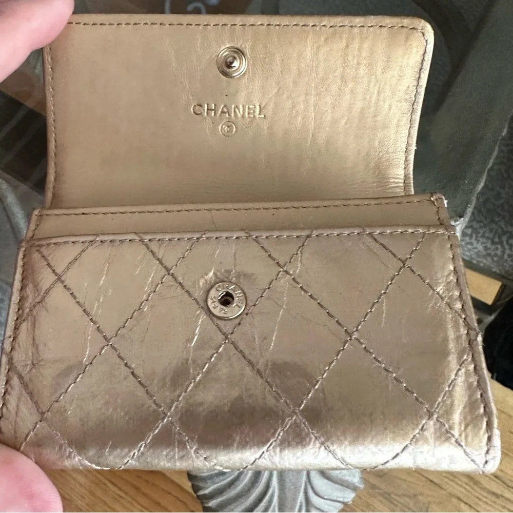 Chanel Palette Metallic Aged Flap Card Case Authentic 2011 Gold - Picture 14 of 15